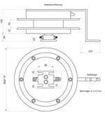 Maßskizze Hydraulik-Schlauchaufroller 3+5-fach 